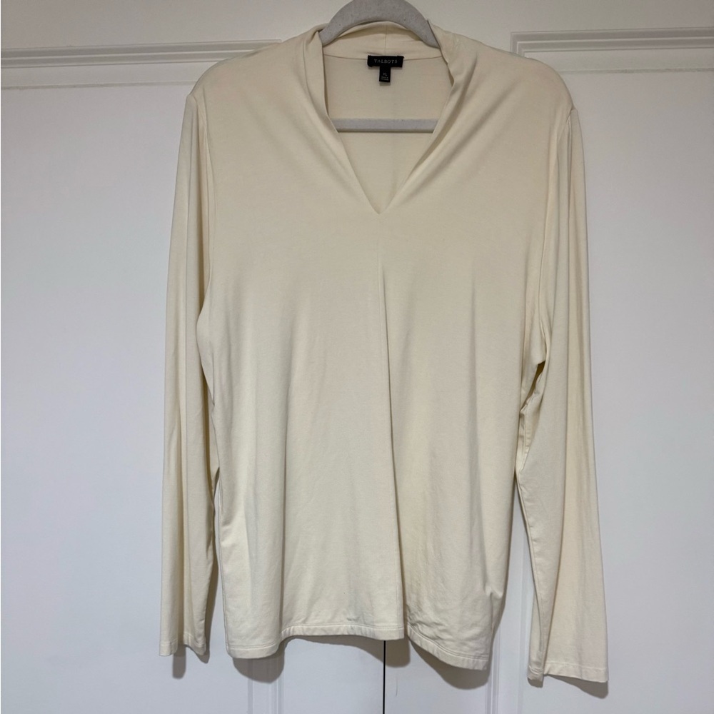 Talbots Ivory Long Sleeve Top NWOT SZ XL